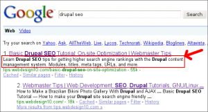 The meta description may not effect ranking, but will compel the user to visit your site.